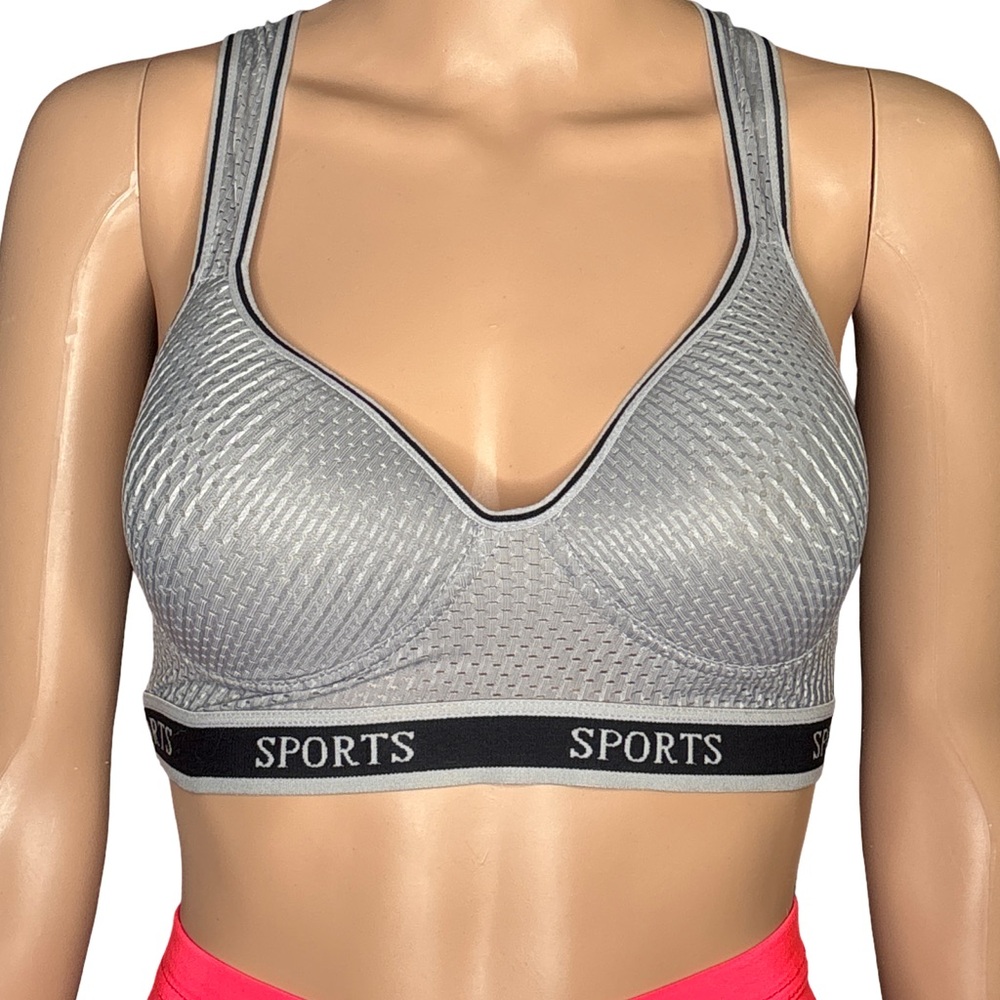 Gray Sports Bra 36B – Comfortable Workout Essential